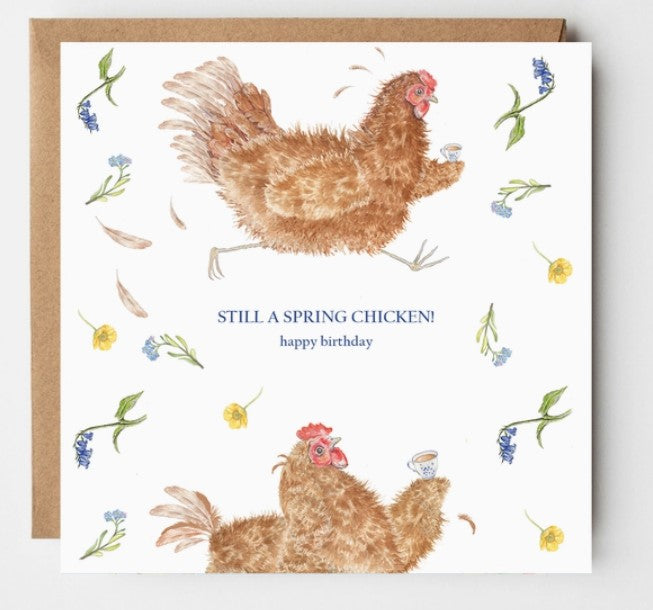 'Still A Spring Chicken' Birthday Card
