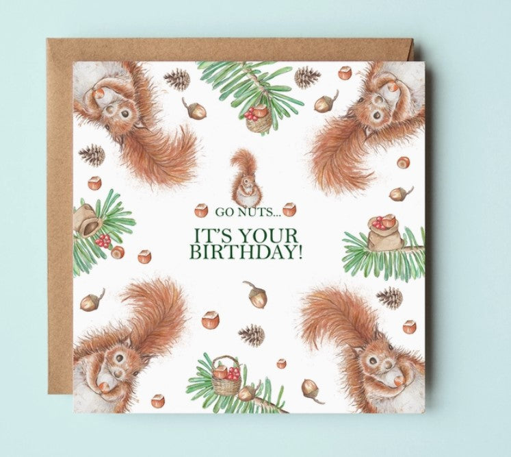 Nutty Squirrels Birthday Card