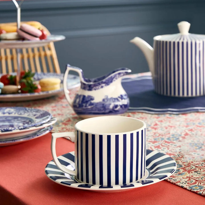Spode Steccato  Narrow Stripe Teacup & Saucer