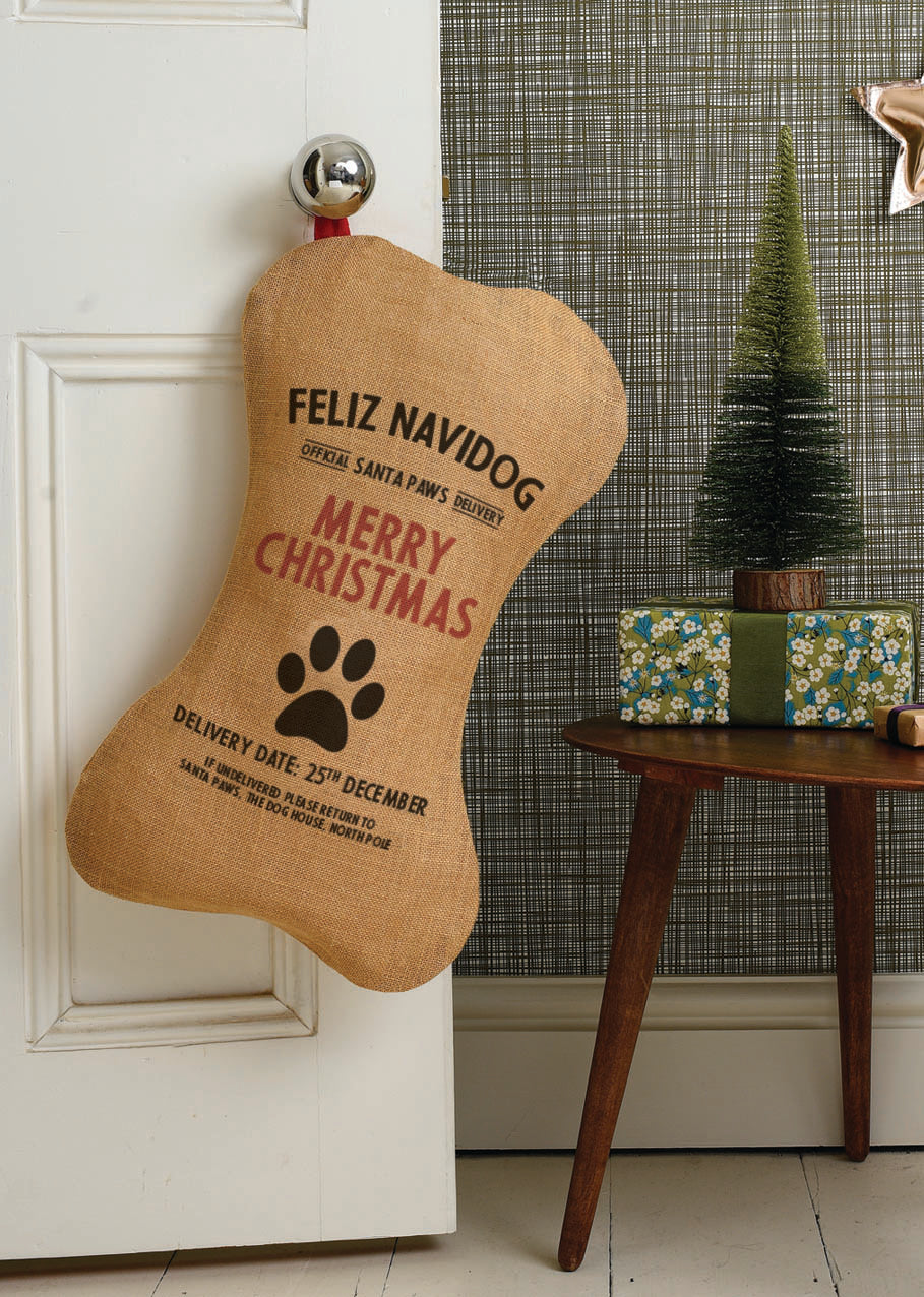 Jute Dog Bone-Shaped Stocking