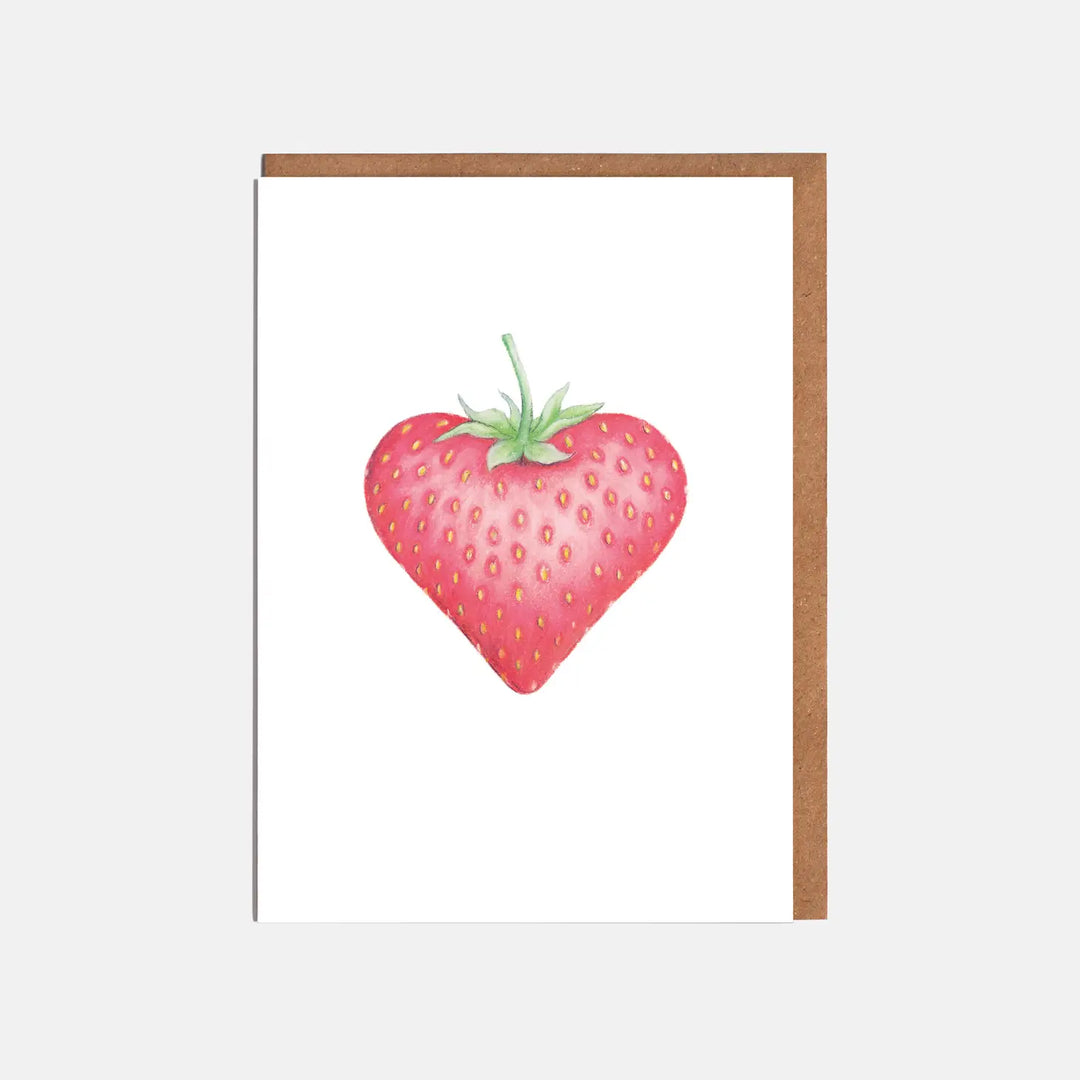 Strawberry Heart Valentine's Card