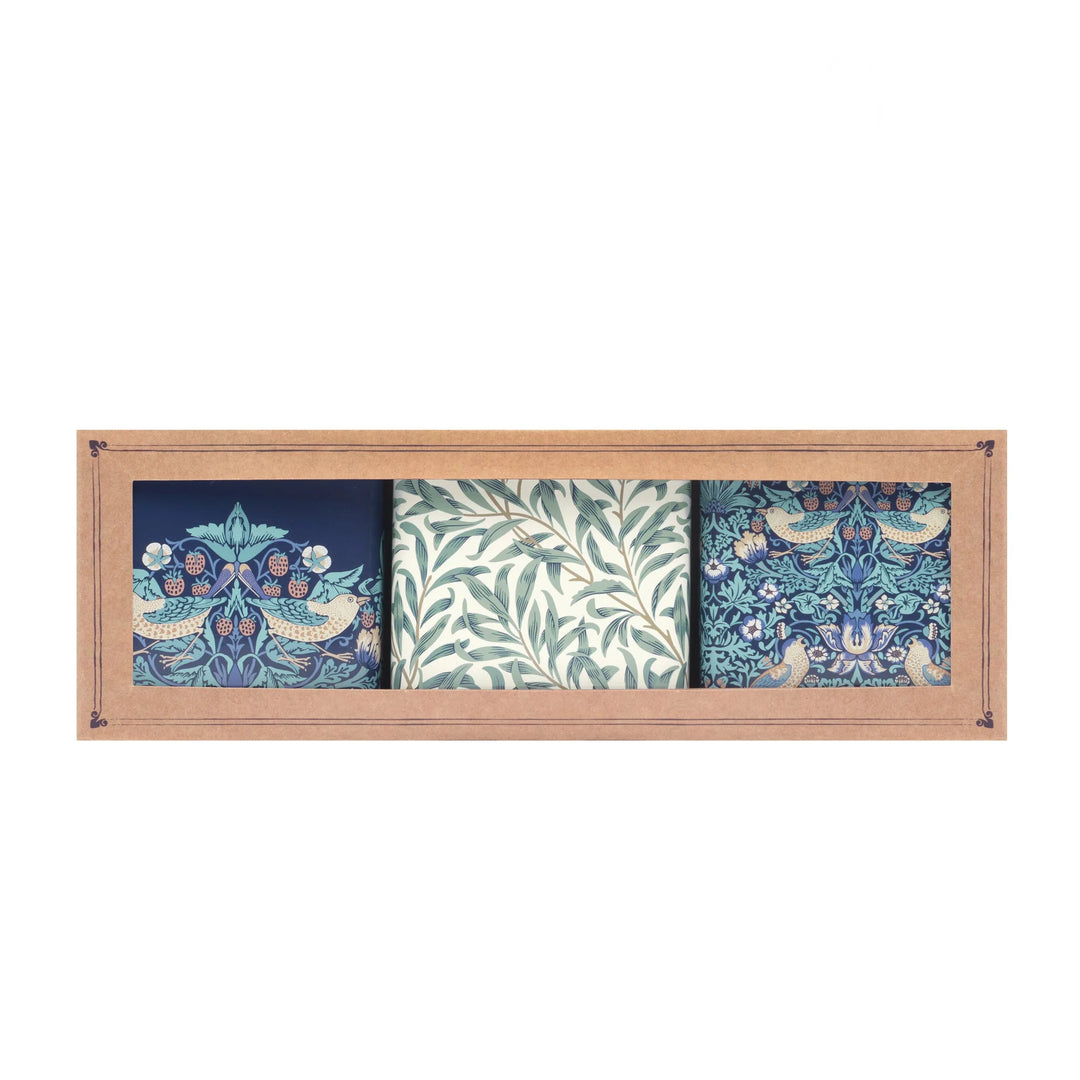 William Morris Arts & Crafts Strawberry Thief Set of 3 Square Caddies