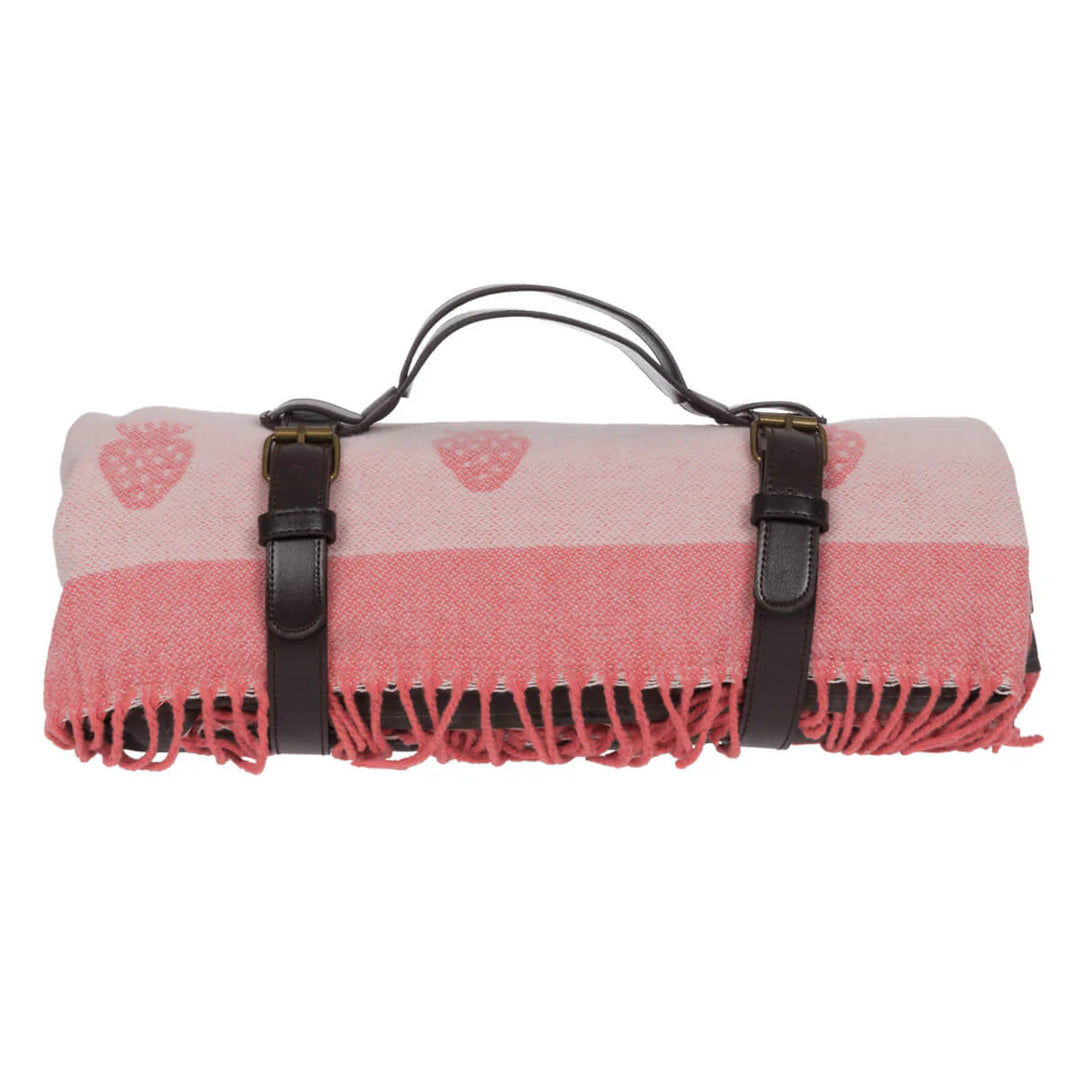 Strawberries Knitted Picnic Blanket