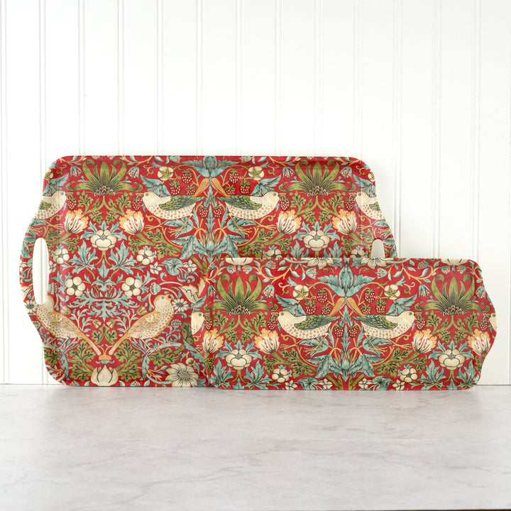 Pimpernel Strawberry Thief Red Melamine Handled Tray