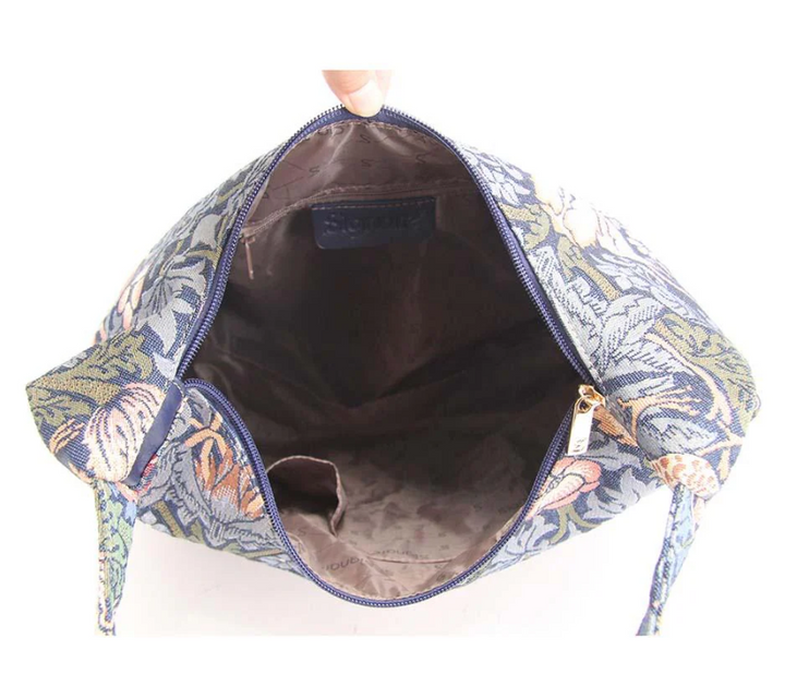 William Morris Strawberry Thief Hobo Bag - Blue