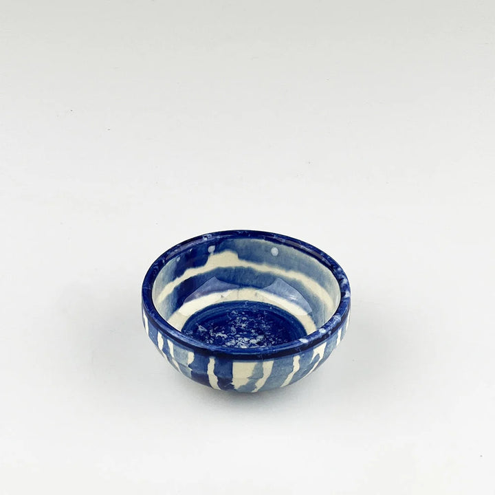Blue Stripe Ceramic Dip Bowl