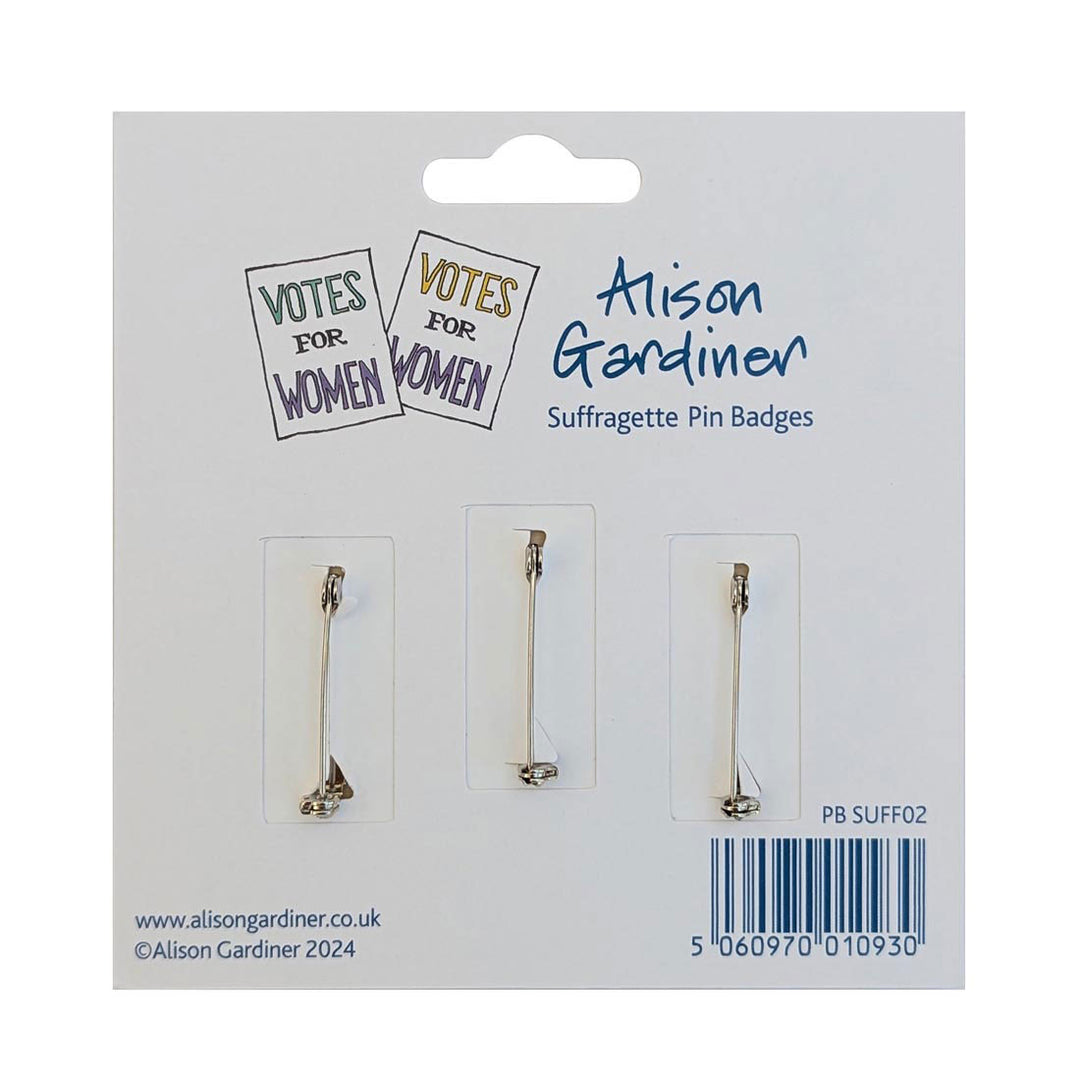 UK Suffragettes Pin Badges - Set of 3