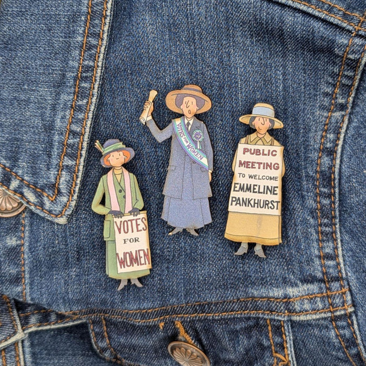 UK Suffragettes Pin Badges - Set of 3