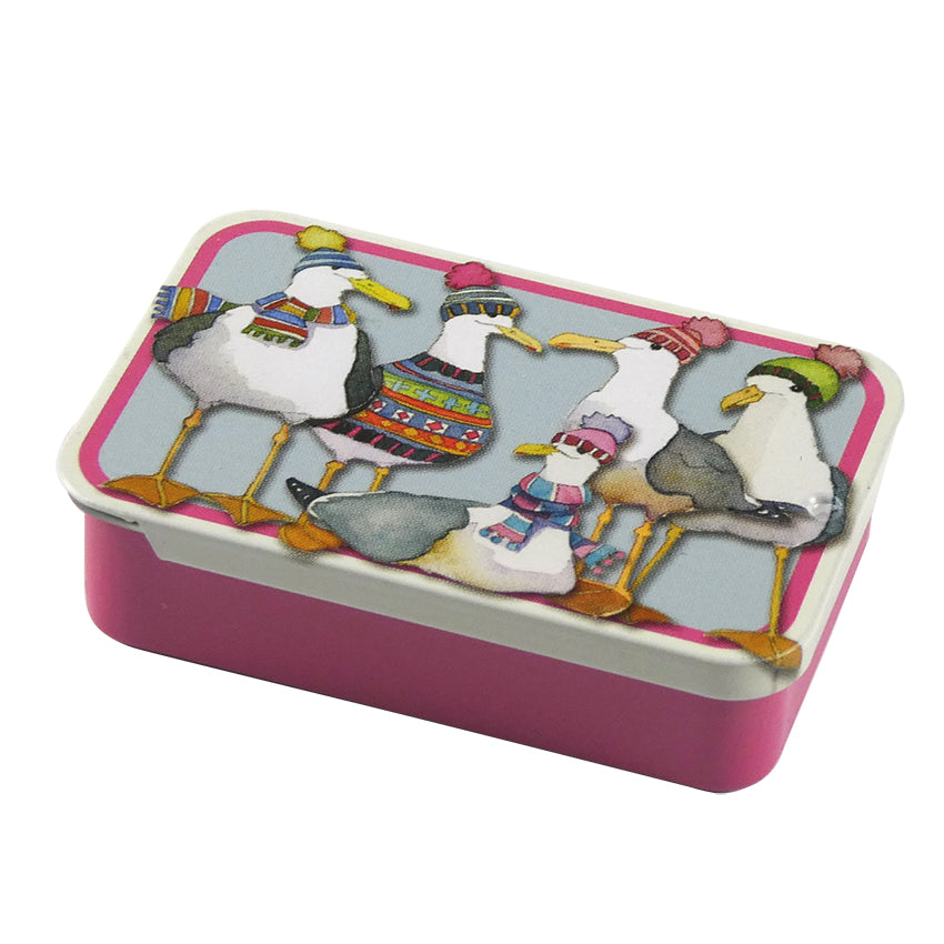 Seagulls in Beanies Mini Slider Tin