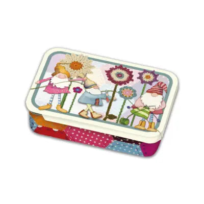 Crafting Gnomes Set of 6 Stitch Markers in a Pocket Tin