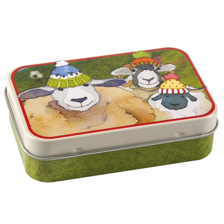 Sheep in Hats Hinged Small Rectangular Tin