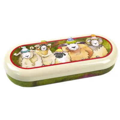 Happy Sheep Tin Glasses Case