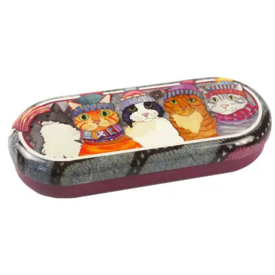 Cats in Hats Tin Glasses Case