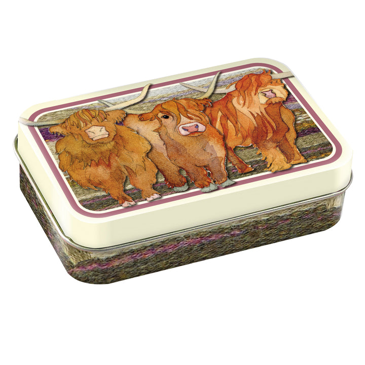 Highland Cow Playing Cards in Tin