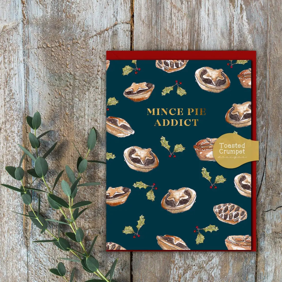 Mince Pie Addict Greetings Card