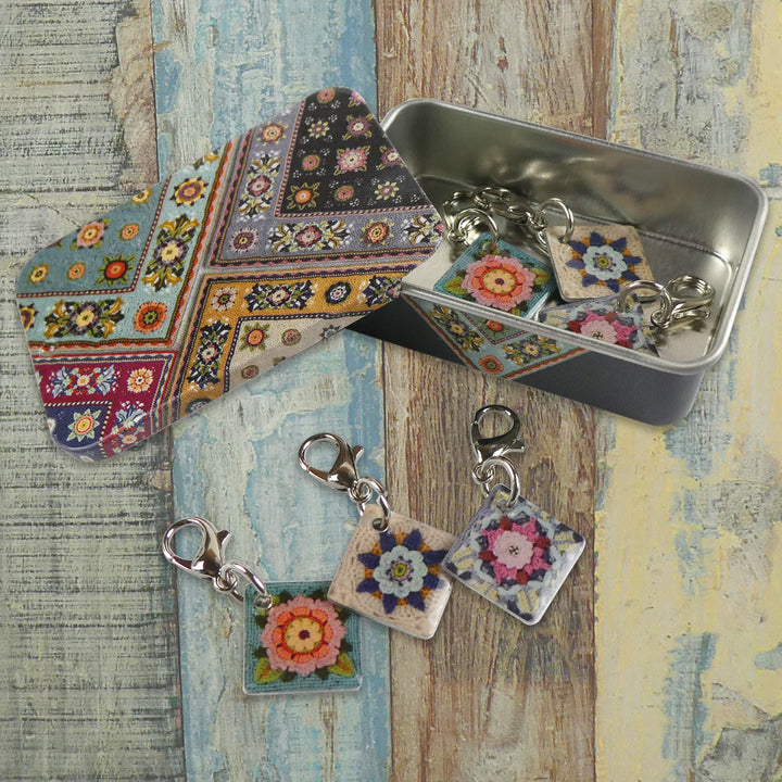 Fruit Garden Set of 6 Crochet Markers in a Pocket Tin
