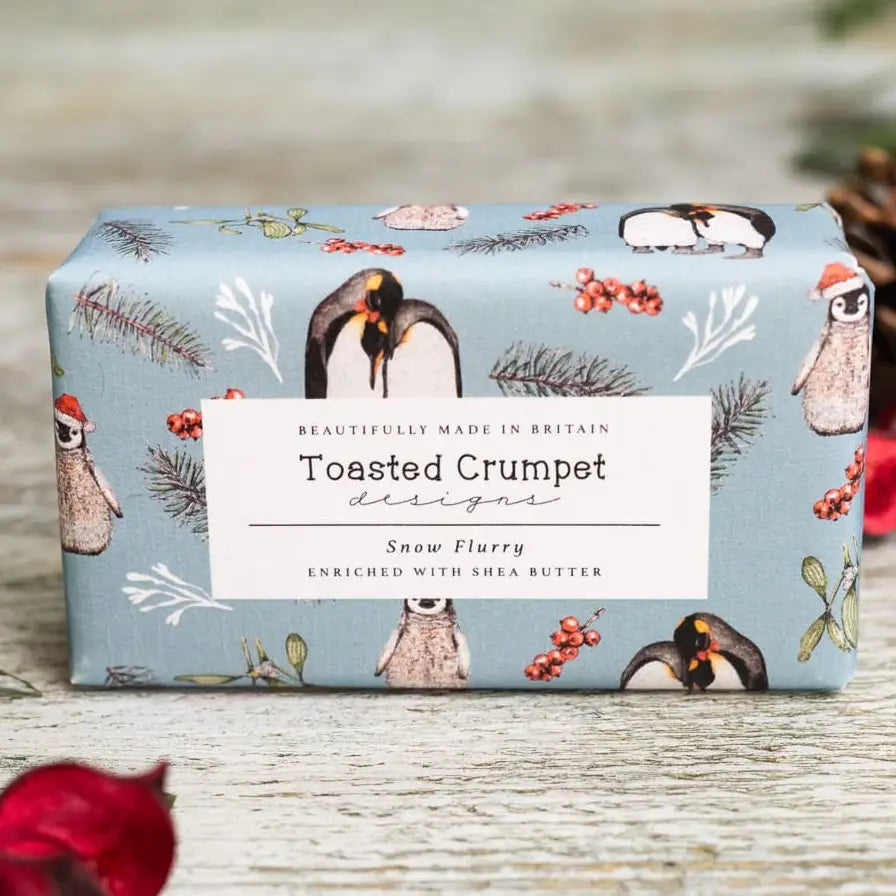 'Snow Flurry' (Christmas Penguins) 190g Soap Bar