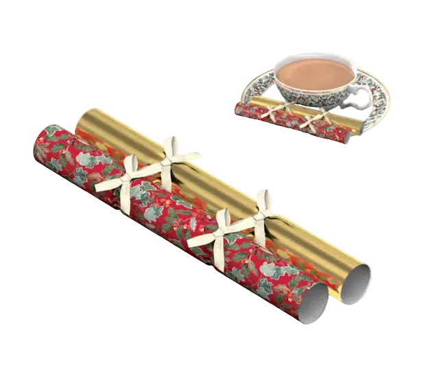 Tom Smith Christmas Nest Saucer 5-inch Crackers Box of 8