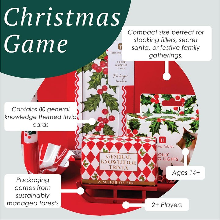 General Knowledge Trivia Christmas Game Mini Sleigh