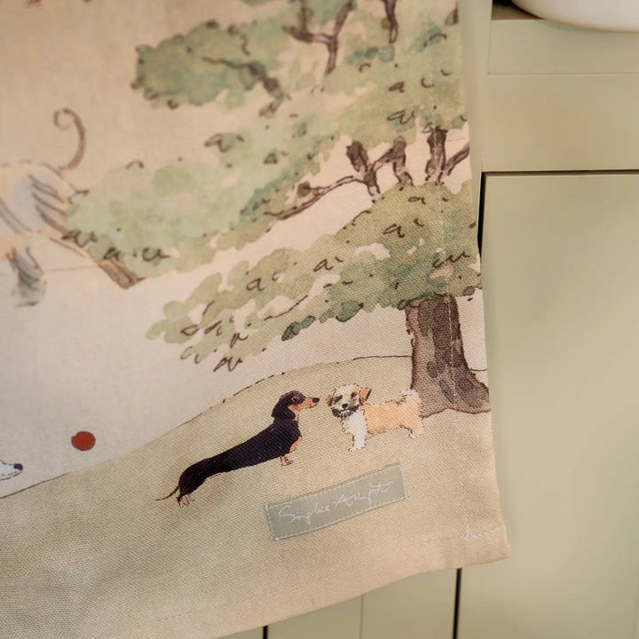 Tails and Trails Scene Tea Towel