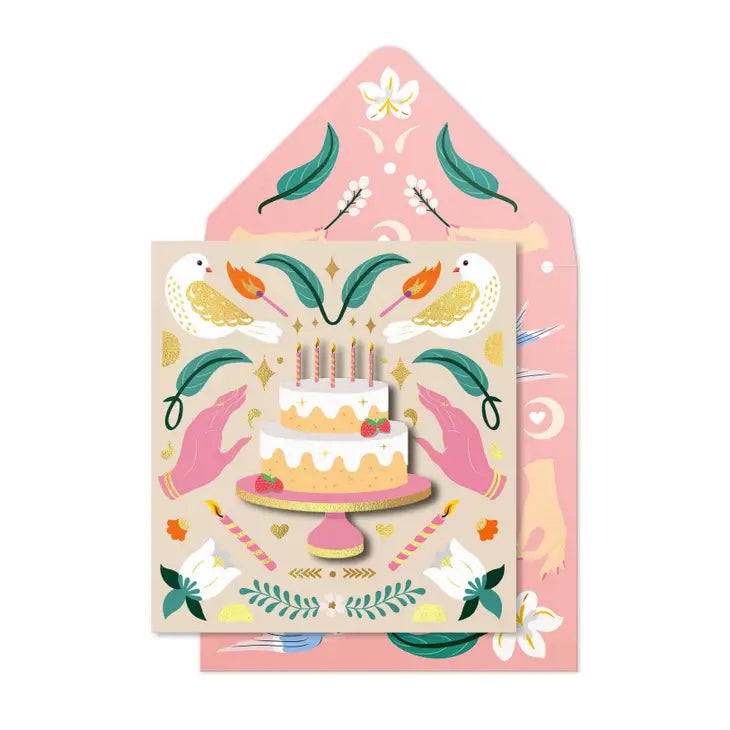 Big Cake with Candles Card