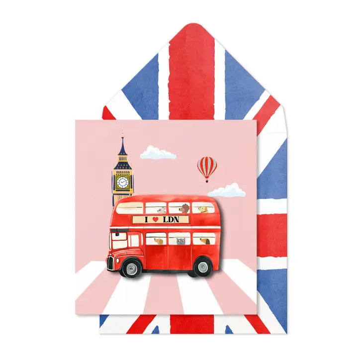 London Bus & Big Ben Card