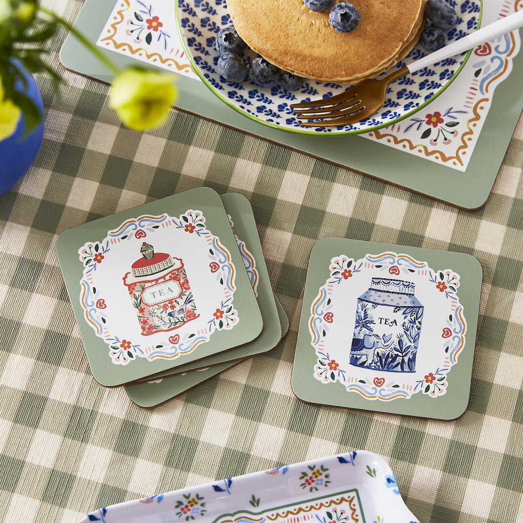 Tea Tins Coasters - Set of 4