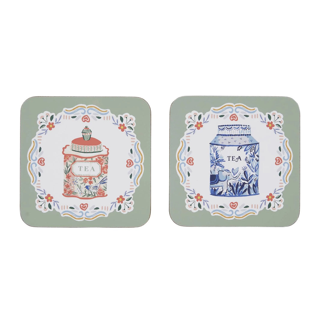Tea Tins Coasters - Set of 4