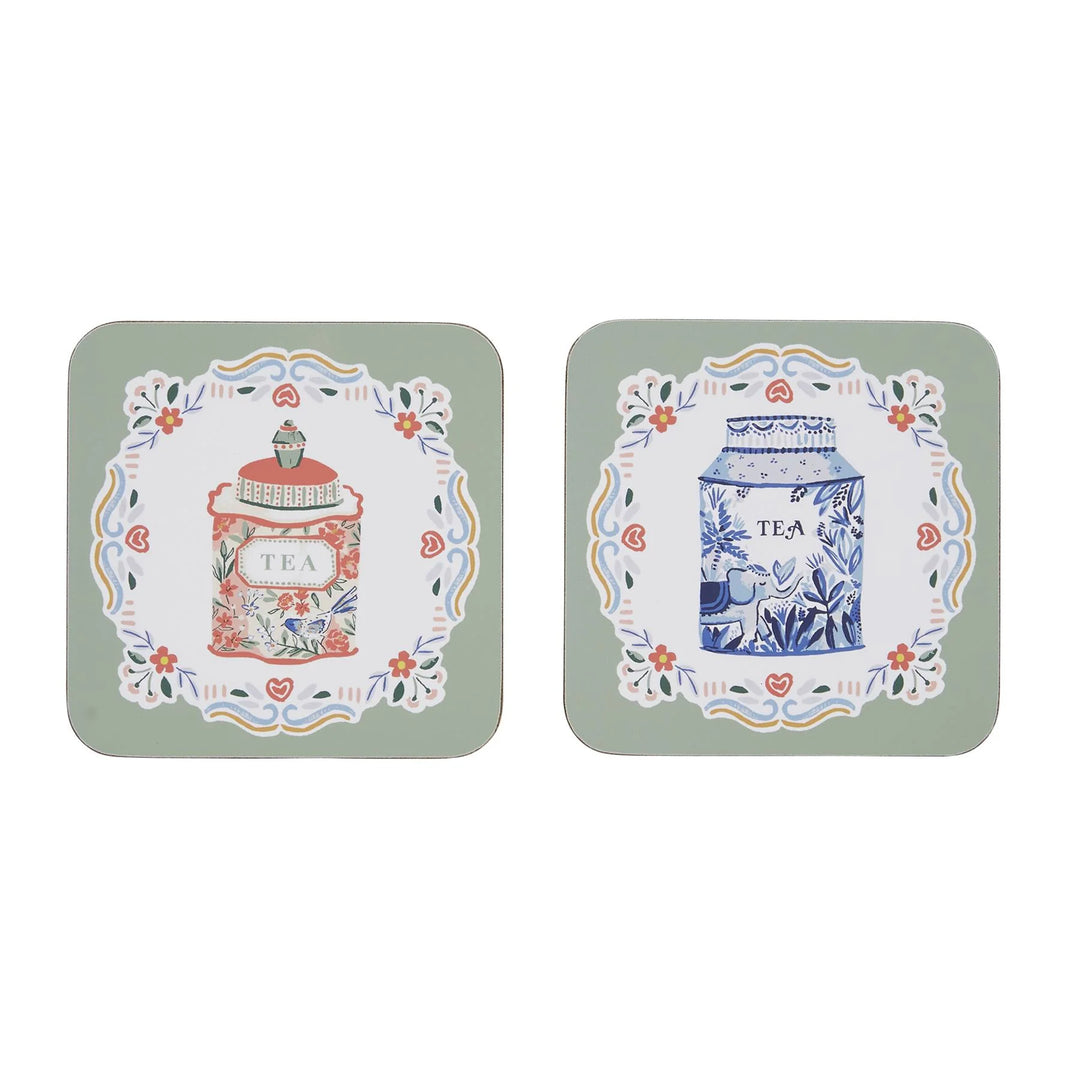 Tea Tins Coasters - Set of 4