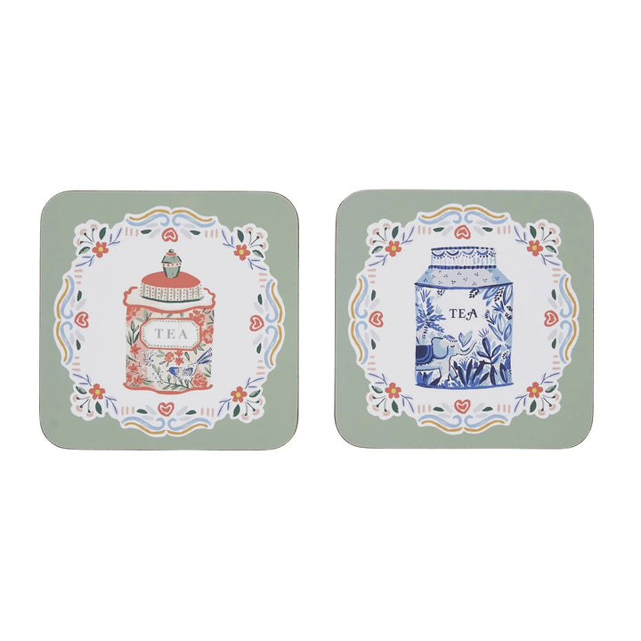 Tea Tins Coasters - Set of 4