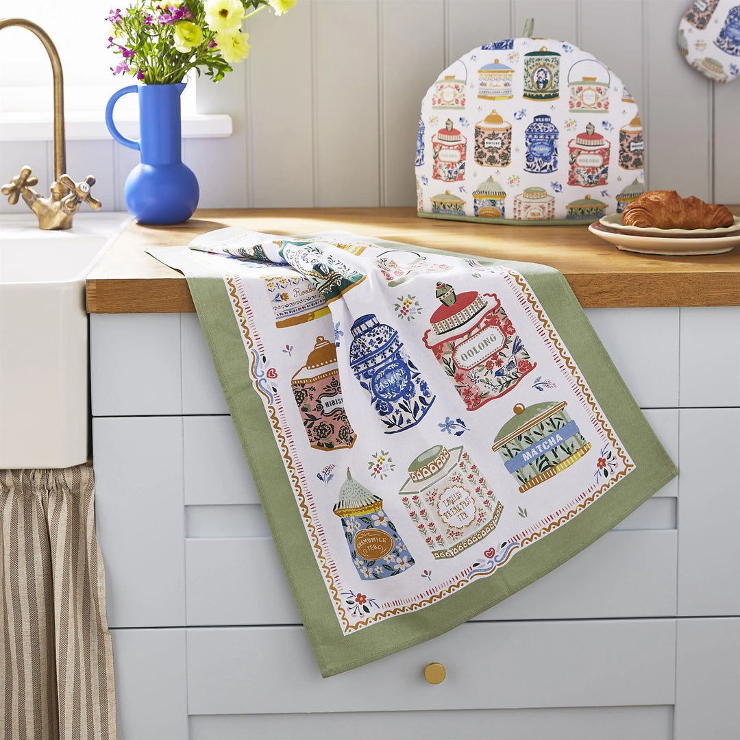 Tea Tins Cotton Tea Towel