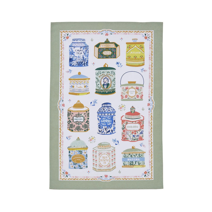 Tea Tins Cotton Tea Towel