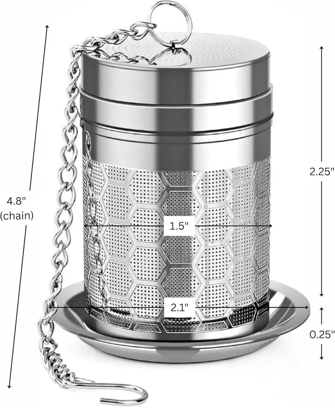 Loose Leaf Stainless Steel Tea Infuser with Hexagon Mesh