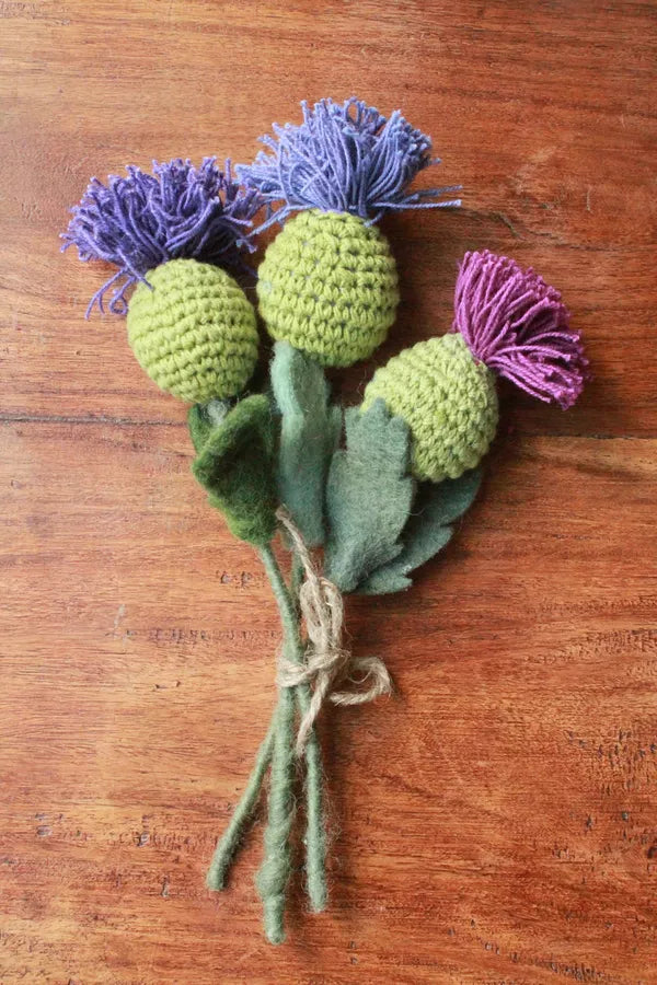 Felt Thistle Bunch of 3