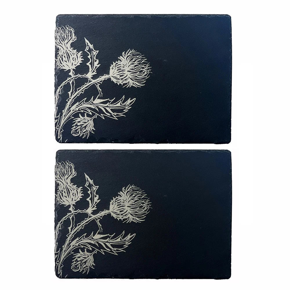 Thistle Trio Slate Placemats - Set of 2