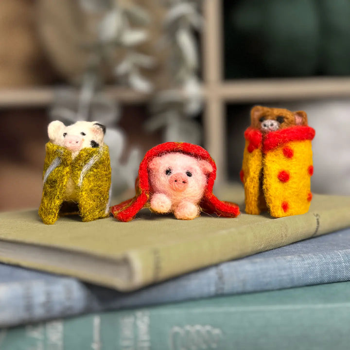 Three Little Pigs in Blankets Needle Felting Kit