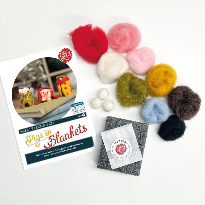 Three Little Pigs in Blankets Needle Felting Kit