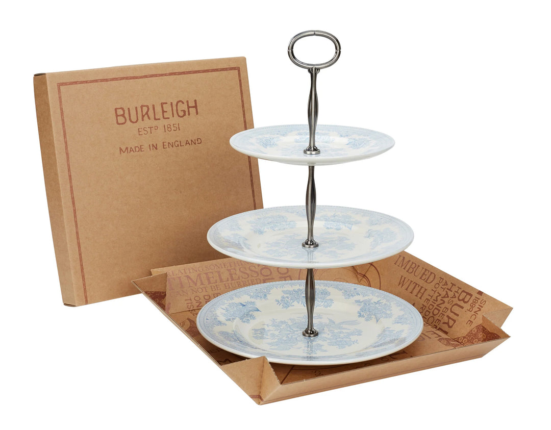 Blue Asiatic Pheasants 3 Tier Cake Stand