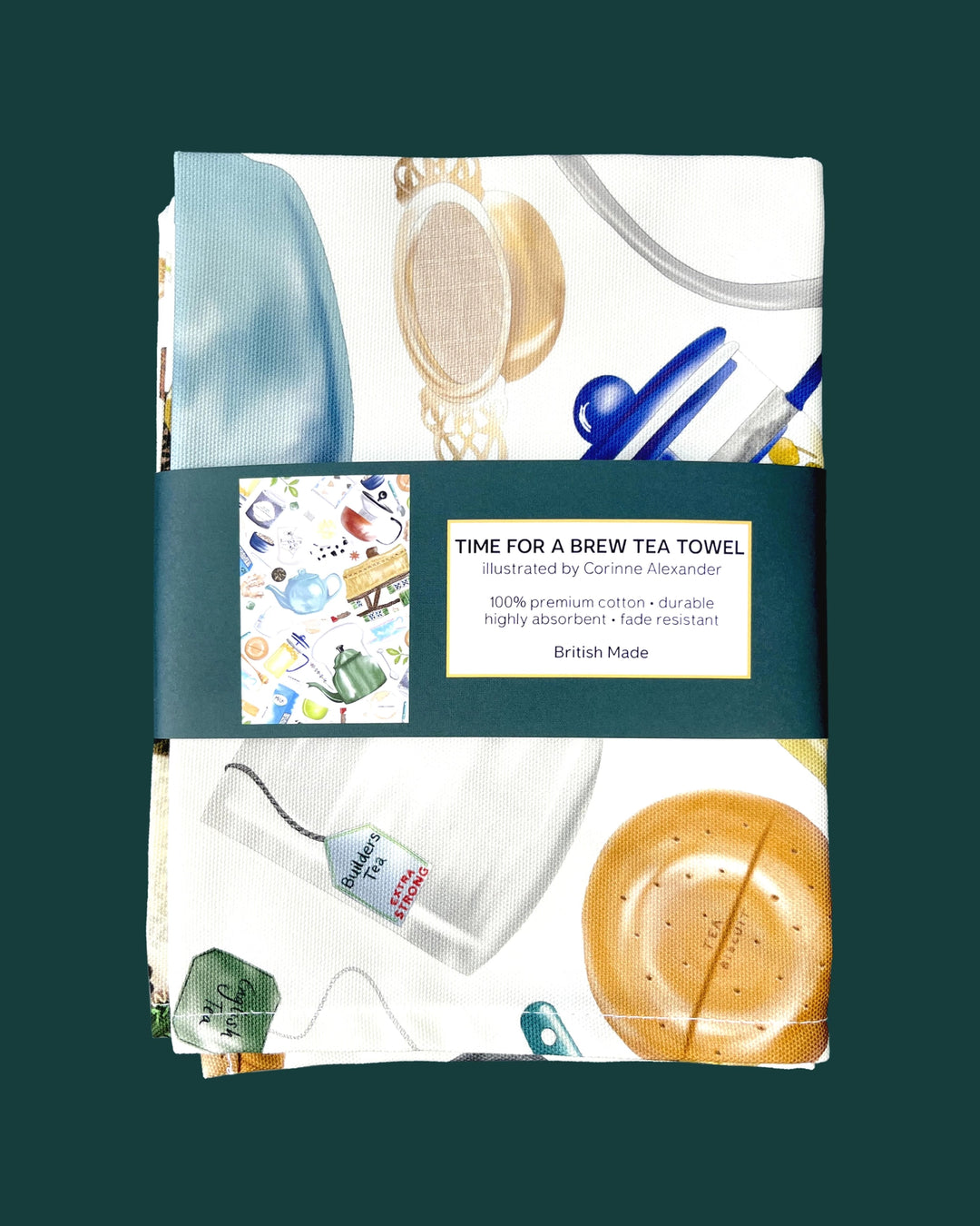 Time for Tea Tea Towel by Corinne Alexander