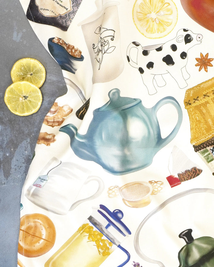 Time for Tea Tea Towel by Corinne Alexander