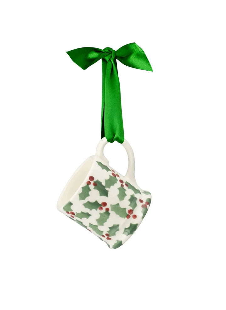 Christmas Tiny Scattered Holly Tiny Mug Decoration Boxed