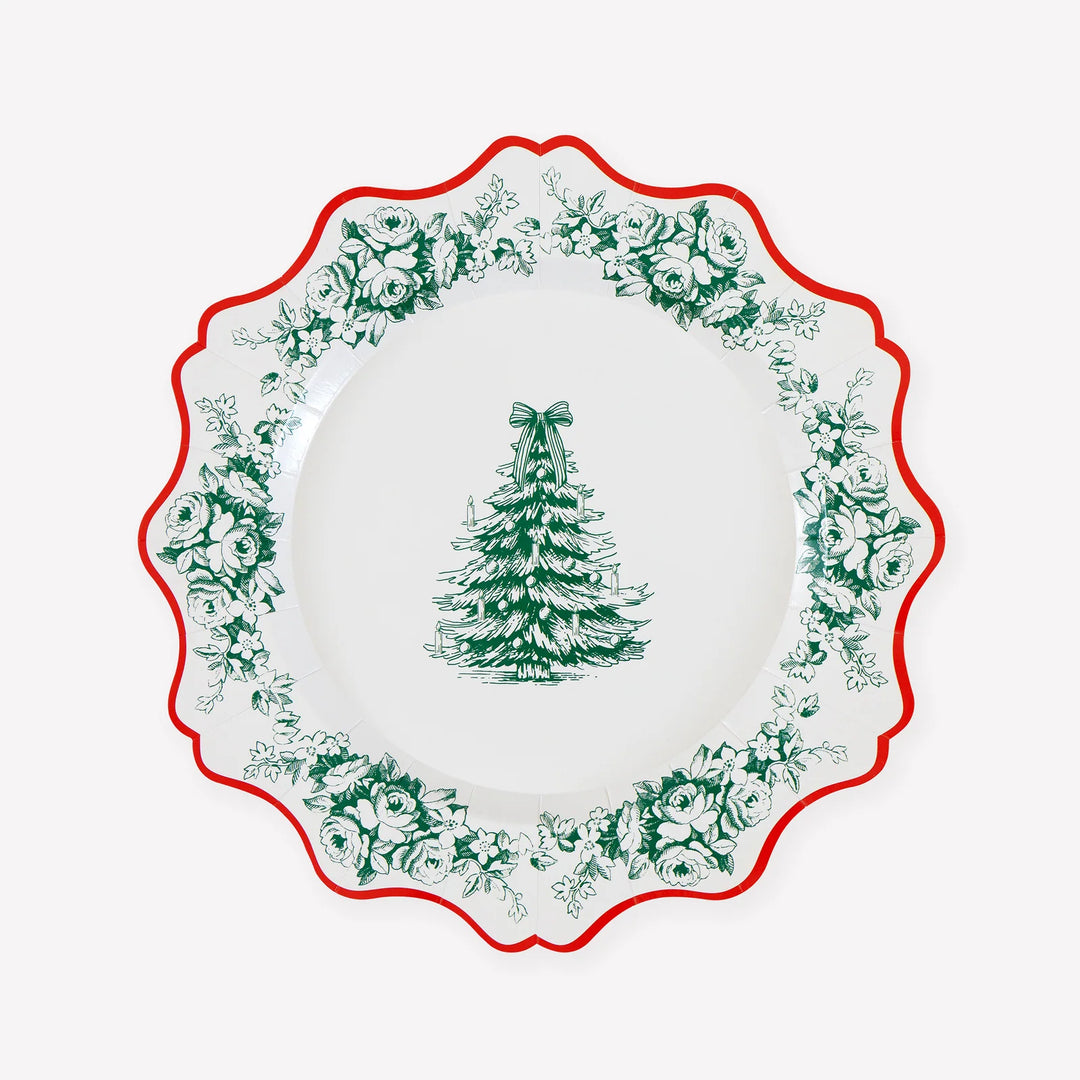 Toile De Jouy Christmas Side Plates-Set of 8