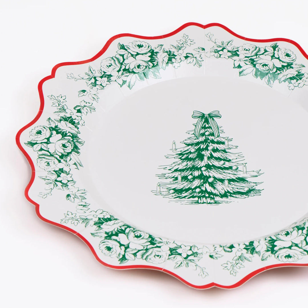 Toile De Jouy Christmas Side Plates-Set of 8
