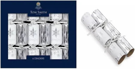 Tom Smith Silver Luxury 8" Tree Crackers Box of 6