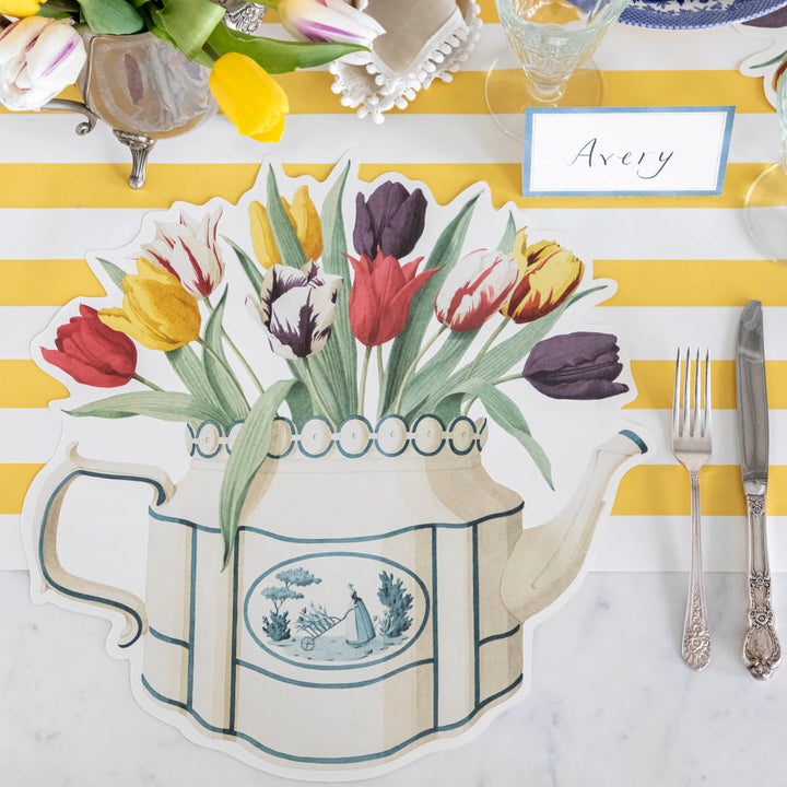 Tulip Teapot Paper Placemats