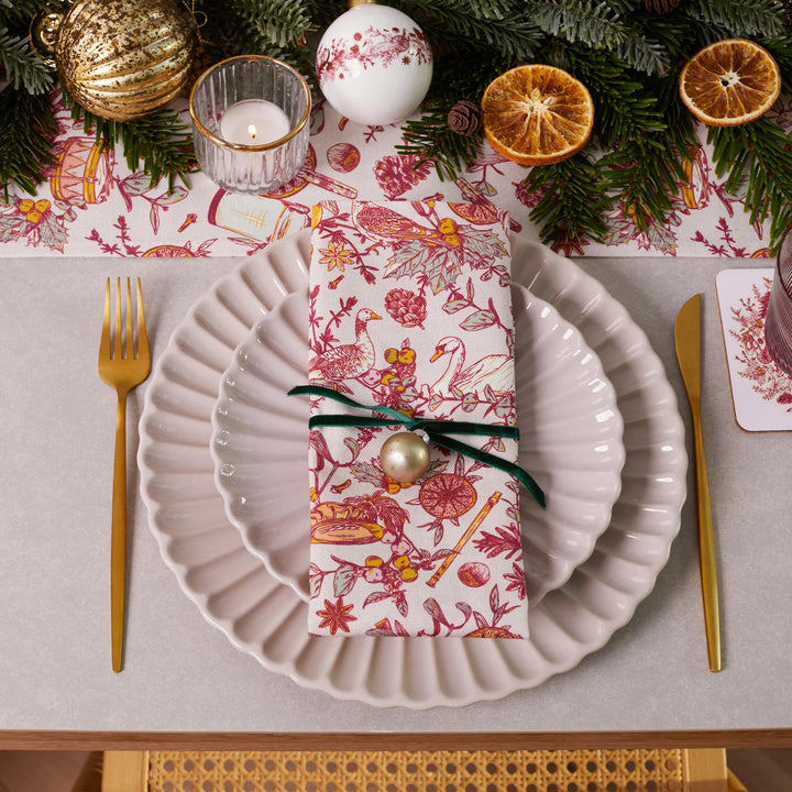 Twelve Days of Christmas Napkins - Set of 4