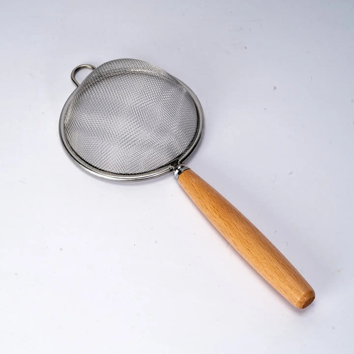 Stainless Steel Tea Strainer with Wooden Handle