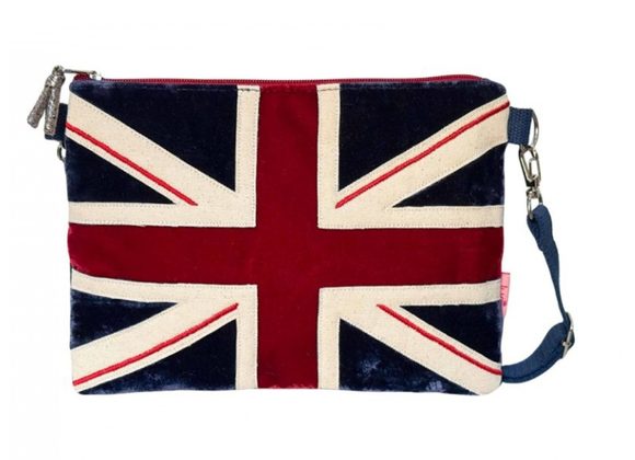 Union Jack Velvet Crossbody Bag