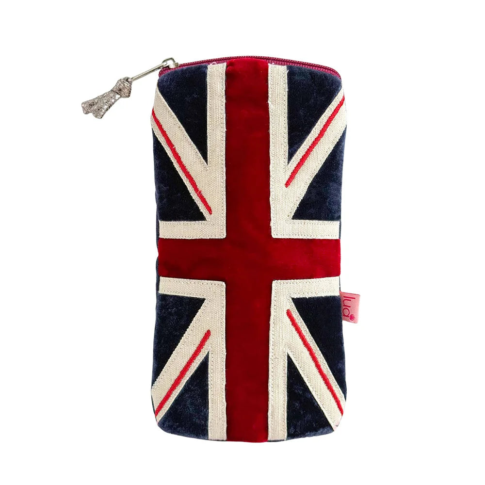 Union Jack Velvet Glasses Case