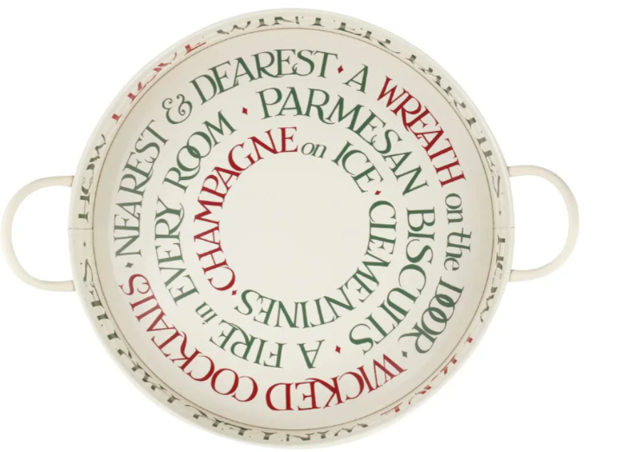 Christmas Toast Large Handled Tray